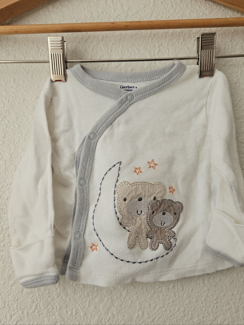 Gerber newborn bear moon long sleeve kimono top